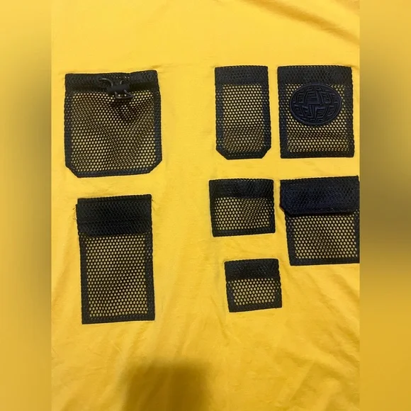 FENDI Oversized Mesh Pocket T-Shirt - Yellow